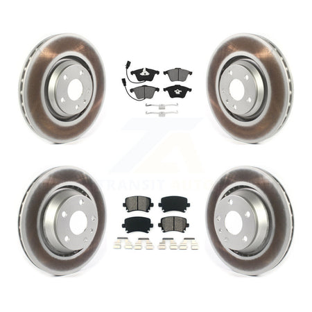 Front Rear Coated Disc Brake Rotor & Semi-Metallic Pad Kit For 2010-2015 Audi TTS Quattro KGS-103582