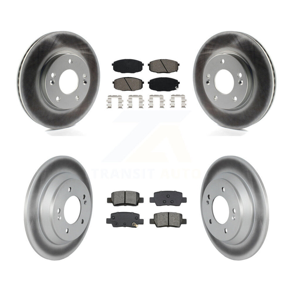 Front Rear Coated Disc Brake Rotors And Semi-Metallic Pads Kit For Kia Seltos KGS-103583