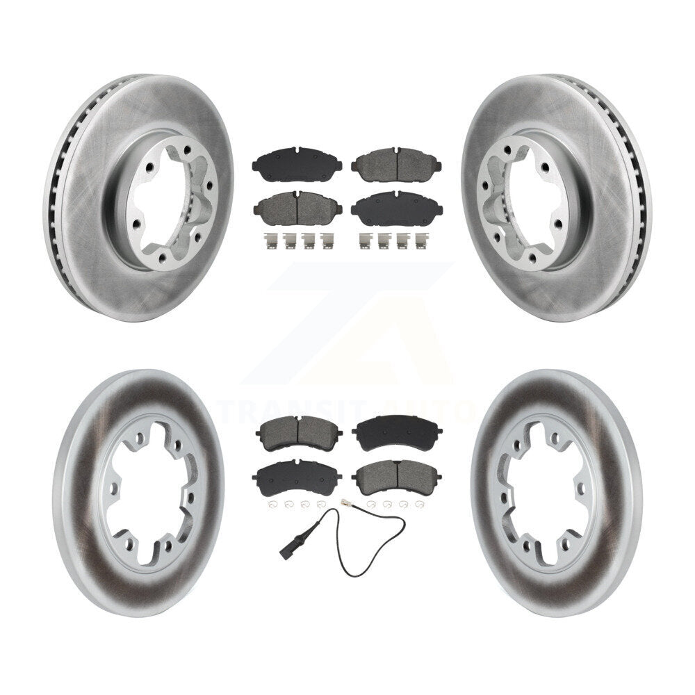 Front Rear Coated Brake Rotors Semi-Metallic Pad Kit For Ford Transit-250 Transit-150 AWD KGS-103584