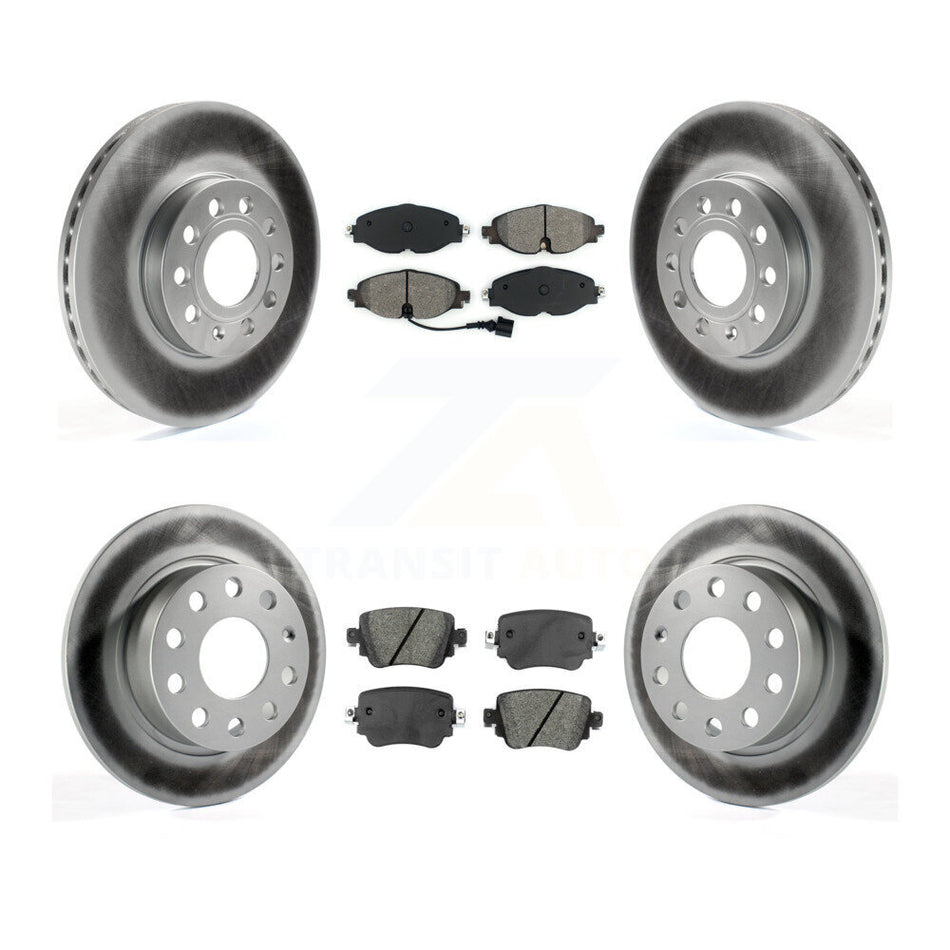 Front Rear Coated Disc Brake Rotor & Semi-Metallic Pad Kit For Volkswagen Golf SportWagen KGS-103588