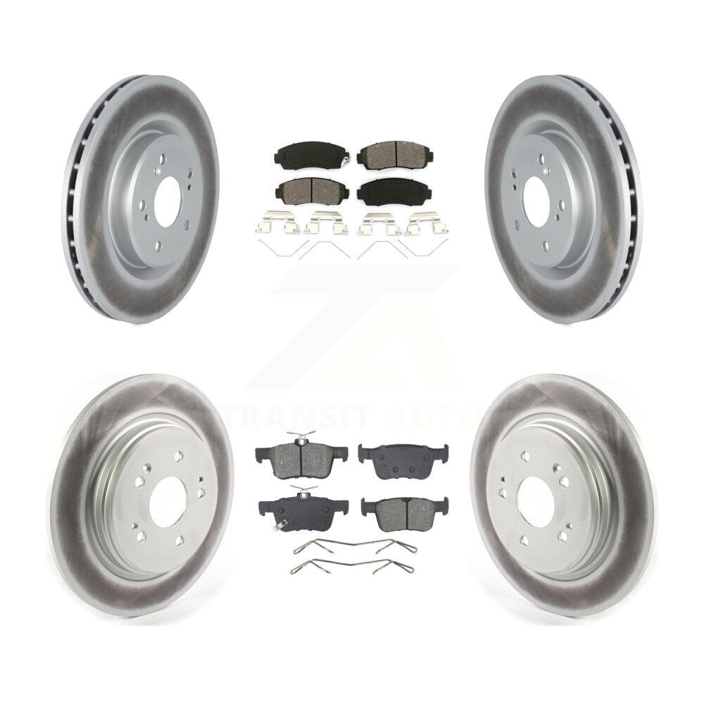 Front Rear Coated Disc Brake Rotors And Semi-Metallic Pads Kit For 2022-2024 Acura RDX KGS-103594
