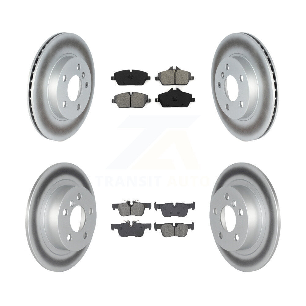 Front Rear Coated Disc Brake Rotors And Semi-Metallic Pads Kit For BMW i3 i3s KGS-103597