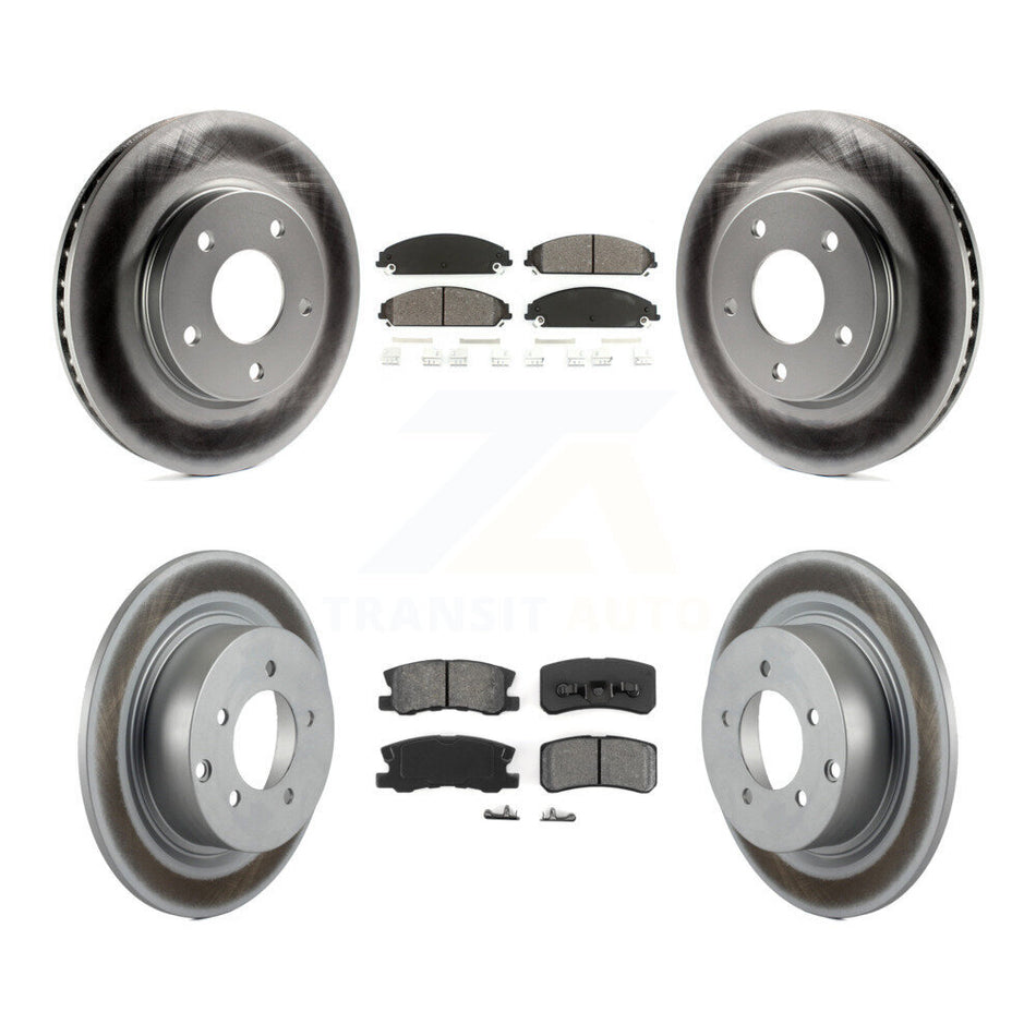 Front Rear Coat Disc Brake Rotors Semi-Metallic Pad Kit For 2008-2009 Dodge Caliber SRT-4 KGS-103629