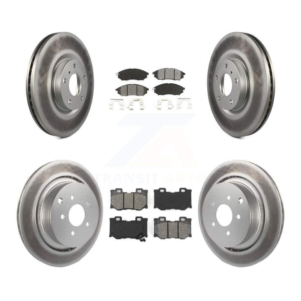 Front Rear Coat Brake Rotor Semi-Metallic Pad Kit For INFINITI M37 QX70 Q70 Q70L M56 M35h KGS-103636
