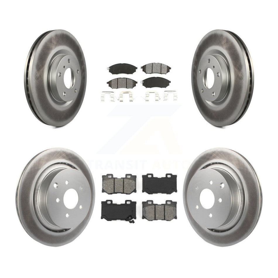 Front Rear Coat Brake Rotor Semi-Metallic Pad Kit For INFINITI M37 QX70 Q70 Q70L M56 M35h KGS-103636