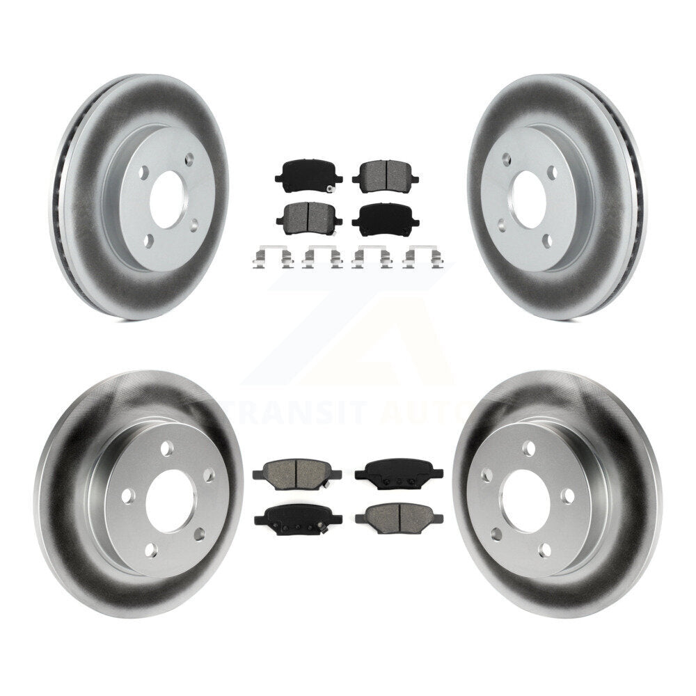 Front Rear Coated Brake Rotor Semi-Metallic Pad Kit For 07-08 Pontiac G5 Disc rear brakes KGS-103638
