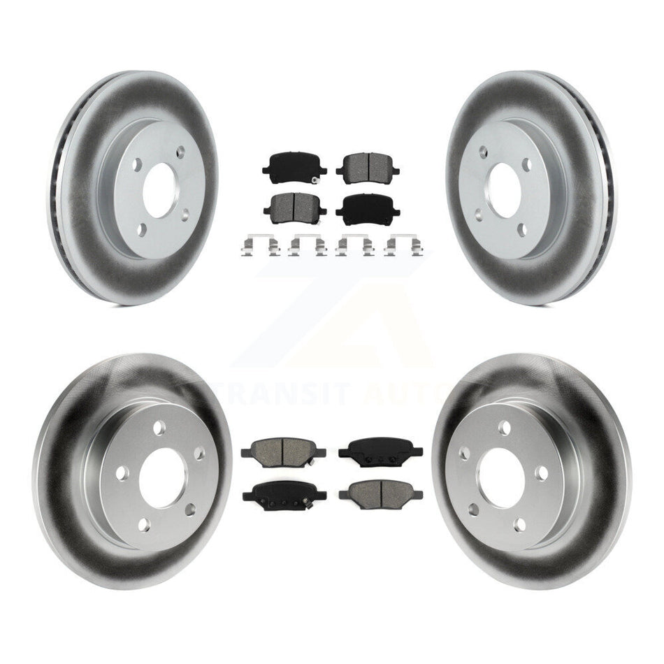Front Rear Coated Brake Rotor Semi-Metallic Pad Kit For 07-08 Pontiac G5 Disc rear brakes KGS-103638