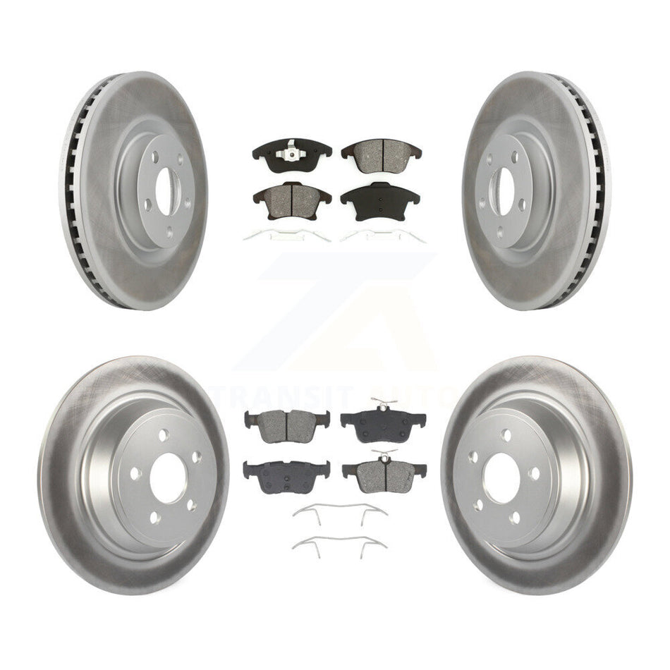 Front Rear Coat Brake Rotors Semi-Metallic Pad Kit For 19-20 Ford Police Responder Hybrid KGS-103640