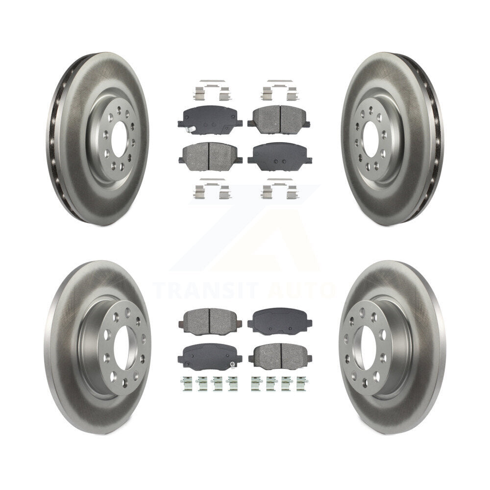 Front Rear Coated Disc Brake Rotors And Semi-Metallic Pads Kit For Dodge Hornet KGS-103642