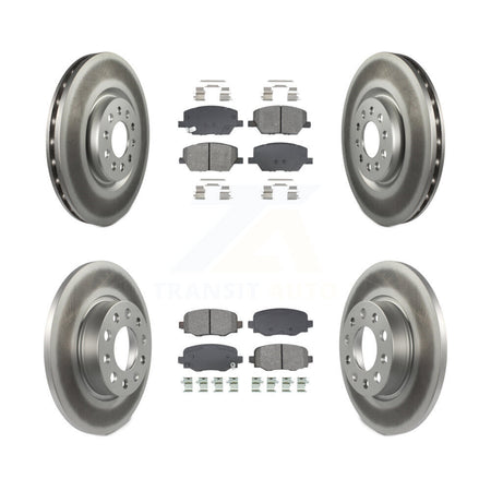 Front Rear Coated Disc Brake Rotors And Semi-Metallic Pads Kit For Dodge Hornet KGS-103642