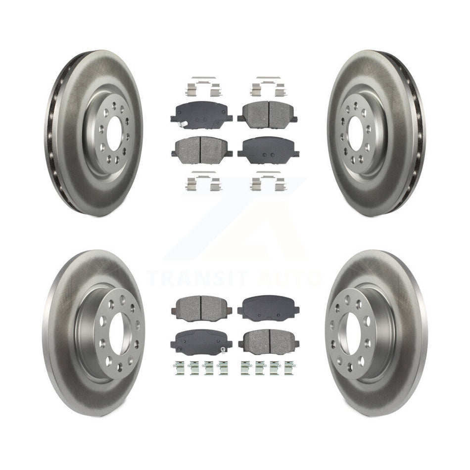 Front Rear Coated Disc Brake Rotors And Semi-Metallic Pads Kit For Dodge Hornet KGS-103642
