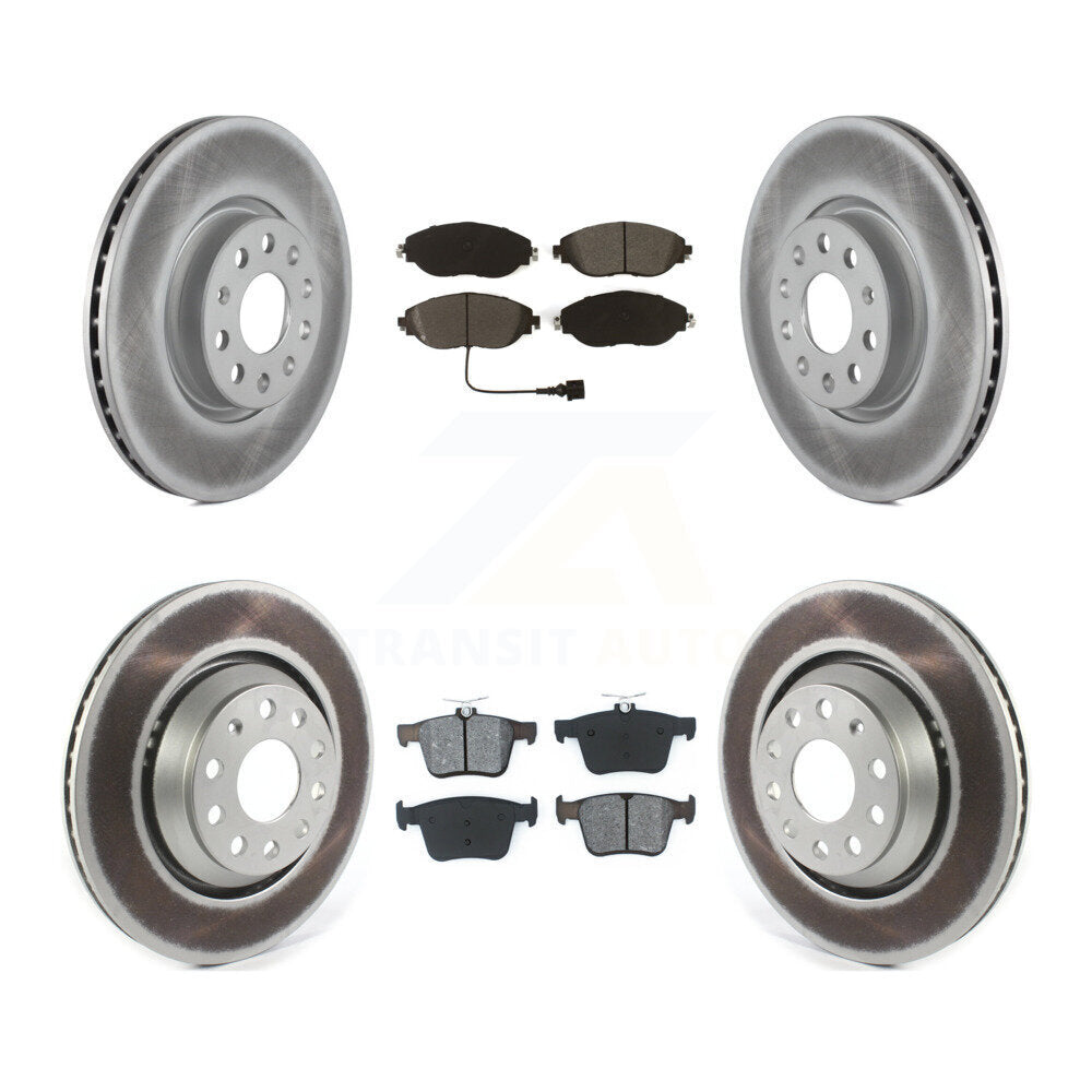 Front Rear Coated Brake Rotor Semi-Metallic Pad Kit For Volkswagen Arteon Audi A3 Quattro KGS-103644