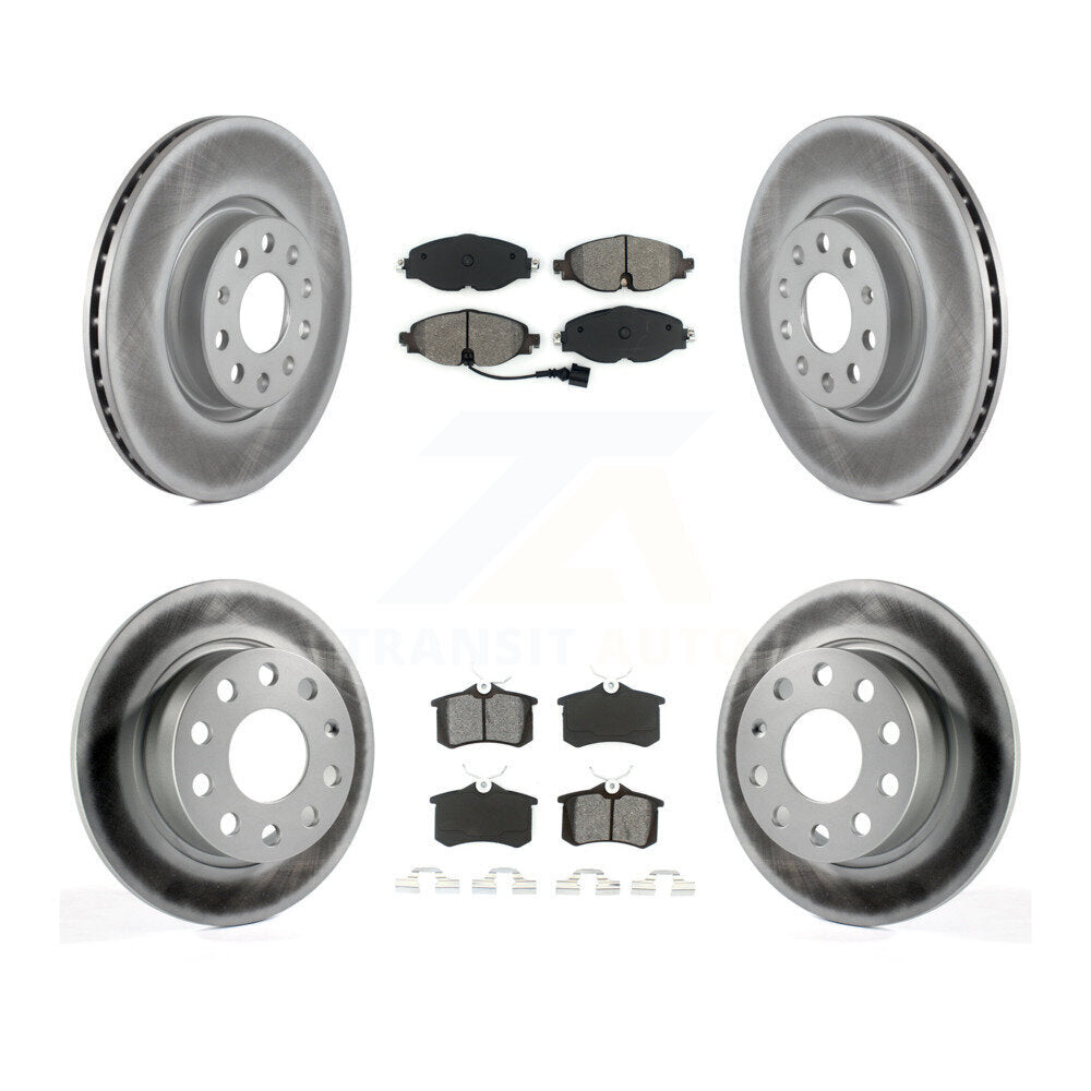 Front Rear Coated Disc Brake Rotor And Semi-Metallic Pad Kit For Volkswagen Golf Alltrack KGS-103646