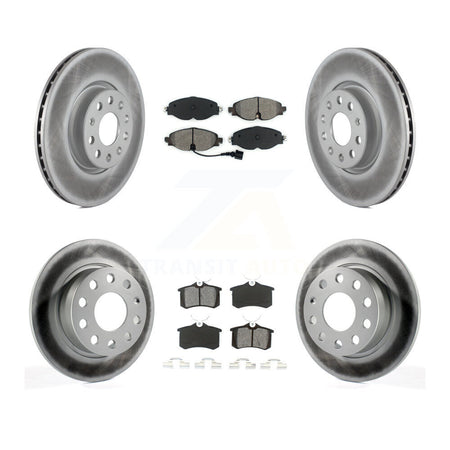 Front Rear Coated Disc Brake Rotor And Semi-Metallic Pad Kit For Volkswagen Golf Alltrack KGS-103646