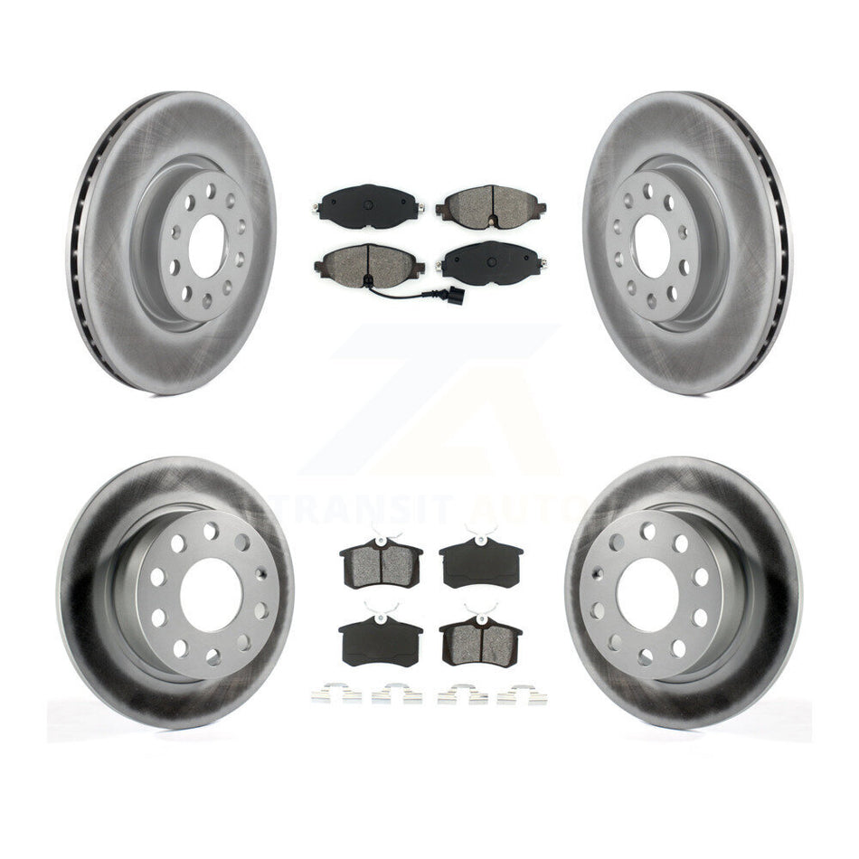Front Rear Coated Disc Brake Rotor And Semi-Metallic Pad Kit For Volkswagen Golf Alltrack KGS-103646