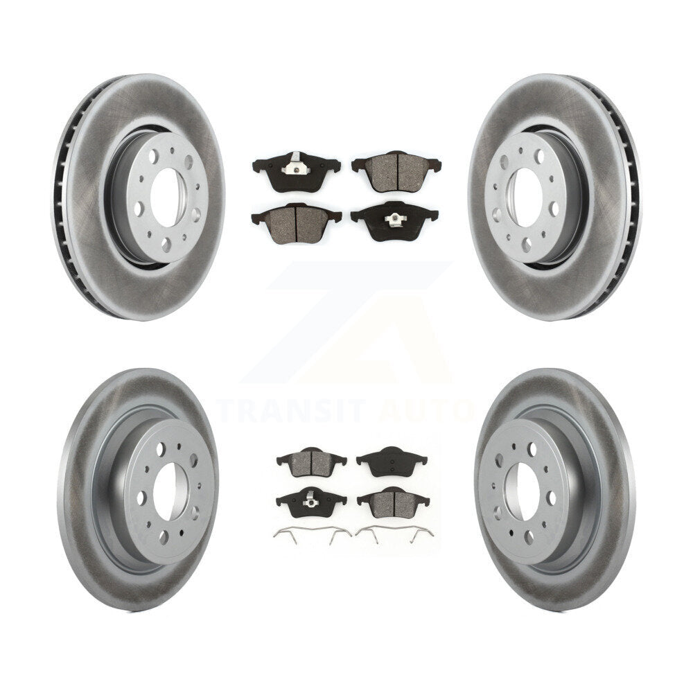 Front Rear Coated Disc Brake Rotor And Semi-Metallic Pad Kit For 2008-2009 Volvo S60 2.5T KGS-103647