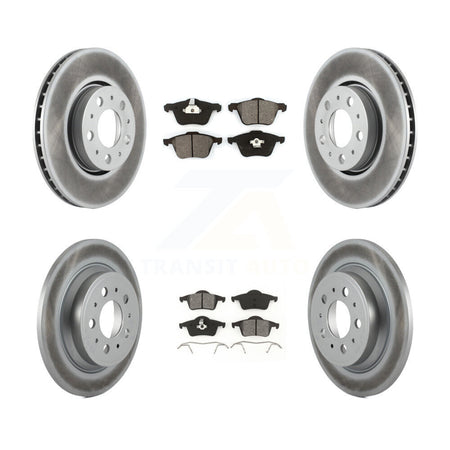 Front Rear Coated Disc Brake Rotor And Semi-Metallic Pad Kit For 2008-2009 Volvo S60 2.5T KGS-103647