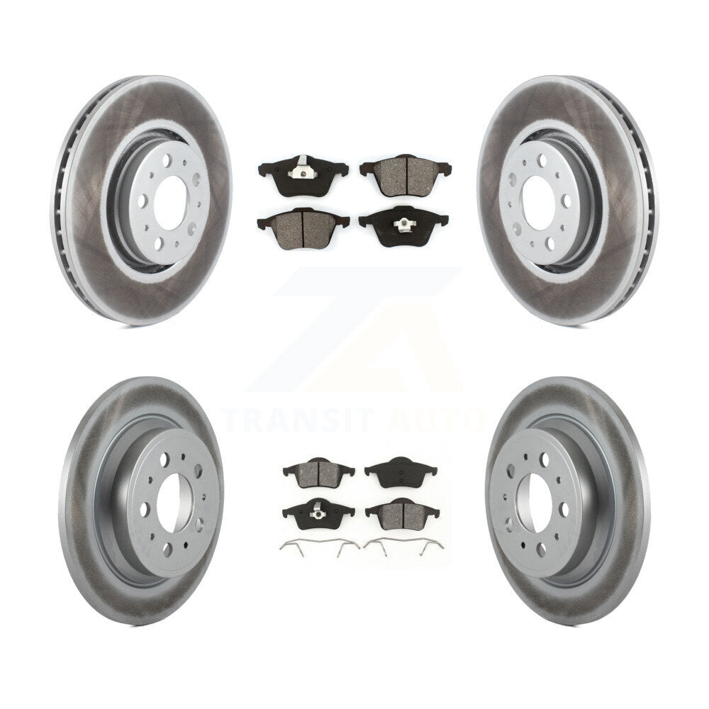 Front Rear Coated Disc Brake Rotors And Semi-Metallic Pads Kit For 2008 Volvo S60 2.5T KGS-103649