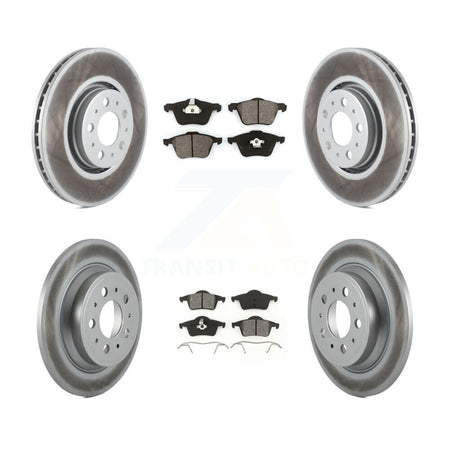Front Rear Coated Disc Brake Rotors And Semi-Metallic Pads Kit For 2008 Volvo S60 2.5T KGS-103649