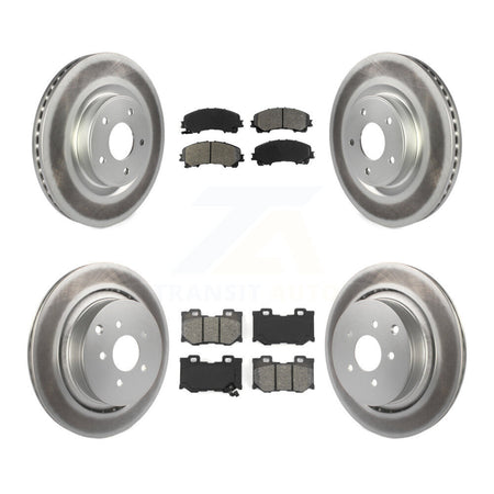 Front Rear Coated Disc Brake Rotors And Semi-Metallic Pads Kit For INFINITI Q50 Q60 KGS-103650