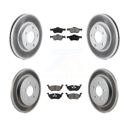 Front Rear Coated Disc Brake Rotors And Semi-Metallic Pads Kit For Mercury Mariner KGS-103651