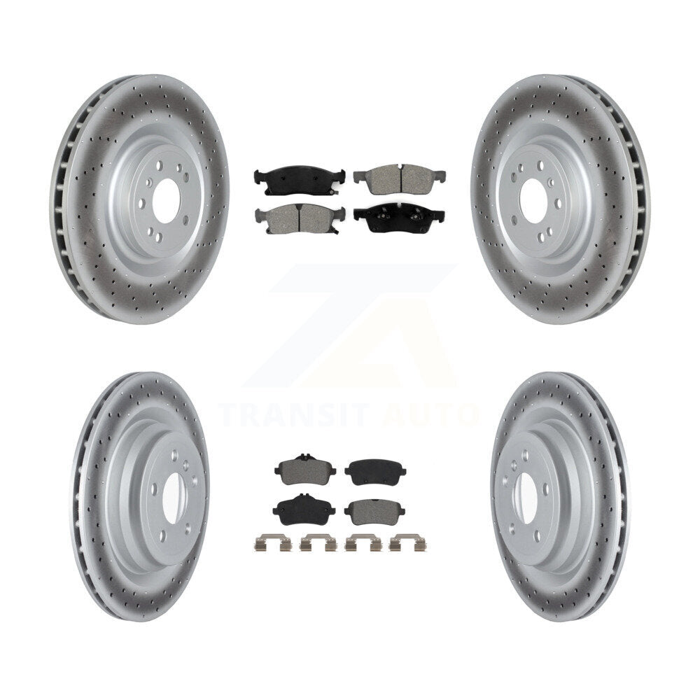 Front Rear Coated Disc Brake Rotors And Semi-Metallic Pads Kit For Mercedes-Benz GLE400 KGS-103654