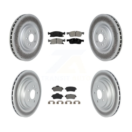 Front Rear Coated Disc Brake Rotors And Semi-Metallic Pads Kit For Mercedes-Benz GLE400 KGS-103656
