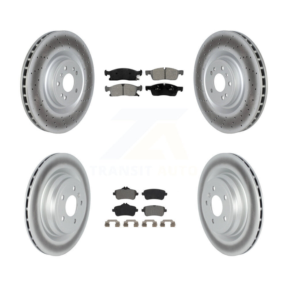 Front Rear Coated Disc Brake Rotors And Semi-Metallic Pads Kit For Mercedes-Benz GLE400 KGS-103656