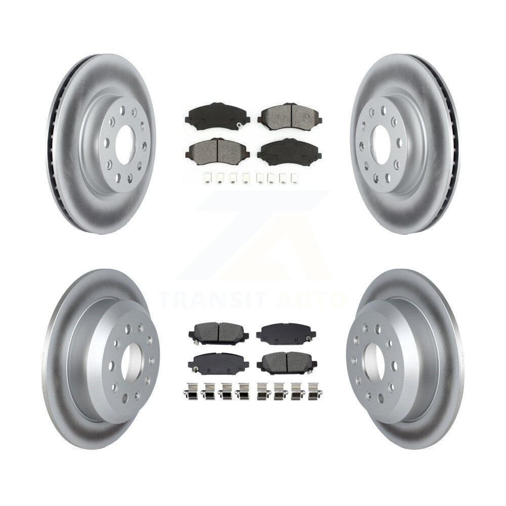 Front Rear Coat Disc Brake Rotors Semi-Metallic Pad Kit For 2018-2020 Jeep Wrangler Sport KGS-103658