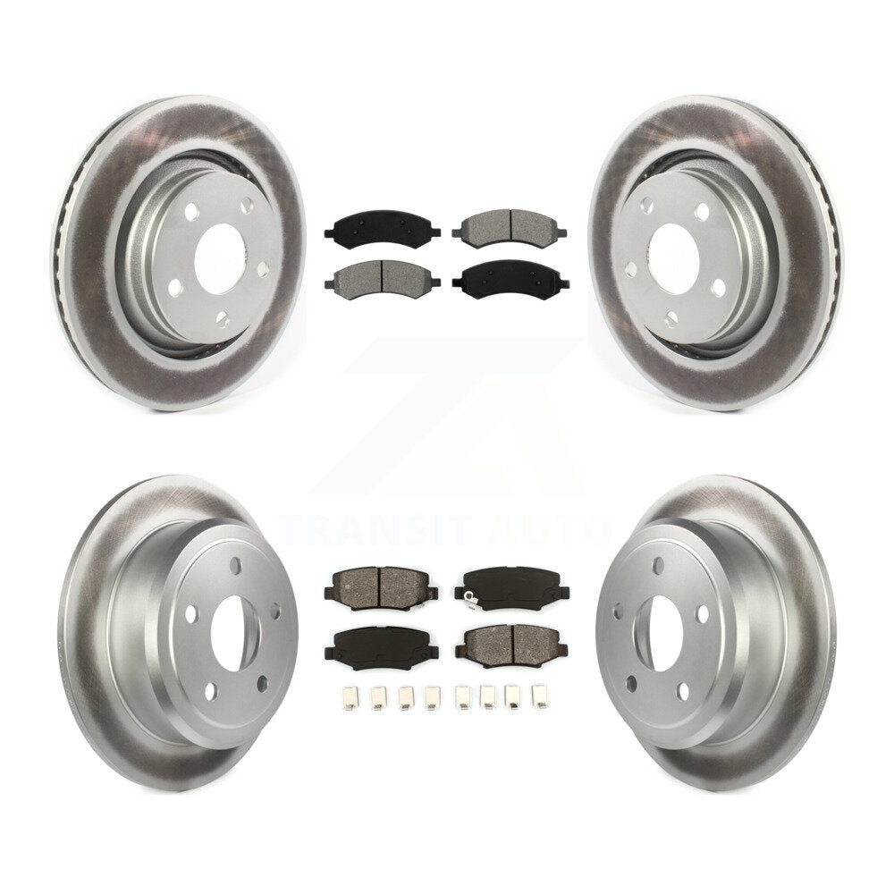 Front Rear Coated Disc Brake Rotors And Semi-Metallic Pads Kit For Jeep Wrangler JK KGS-103659