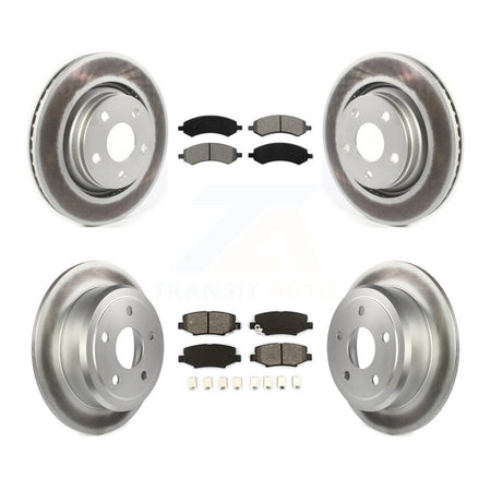 Front Rear Coated Disc Brake Rotors And Semi-Metallic Pads Kit For Jeep Wrangler JK KGS-103659