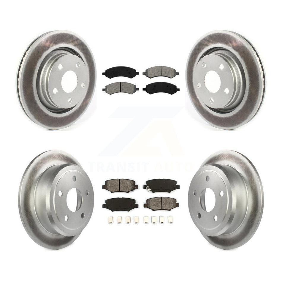 Front Rear Coated Disc Brake Rotors And Semi-Metallic Pads Kit For Jeep Wrangler JK KGS-103659