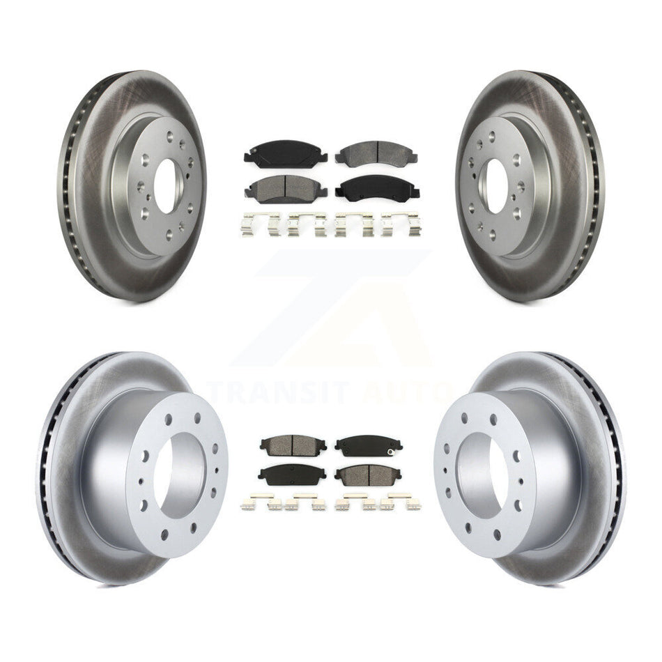 Front Rear Coat Brake Rotors Semi-Metallic Pad Kit For 11 Chevrolet Silverado 1500 Hybrid KGS-103660