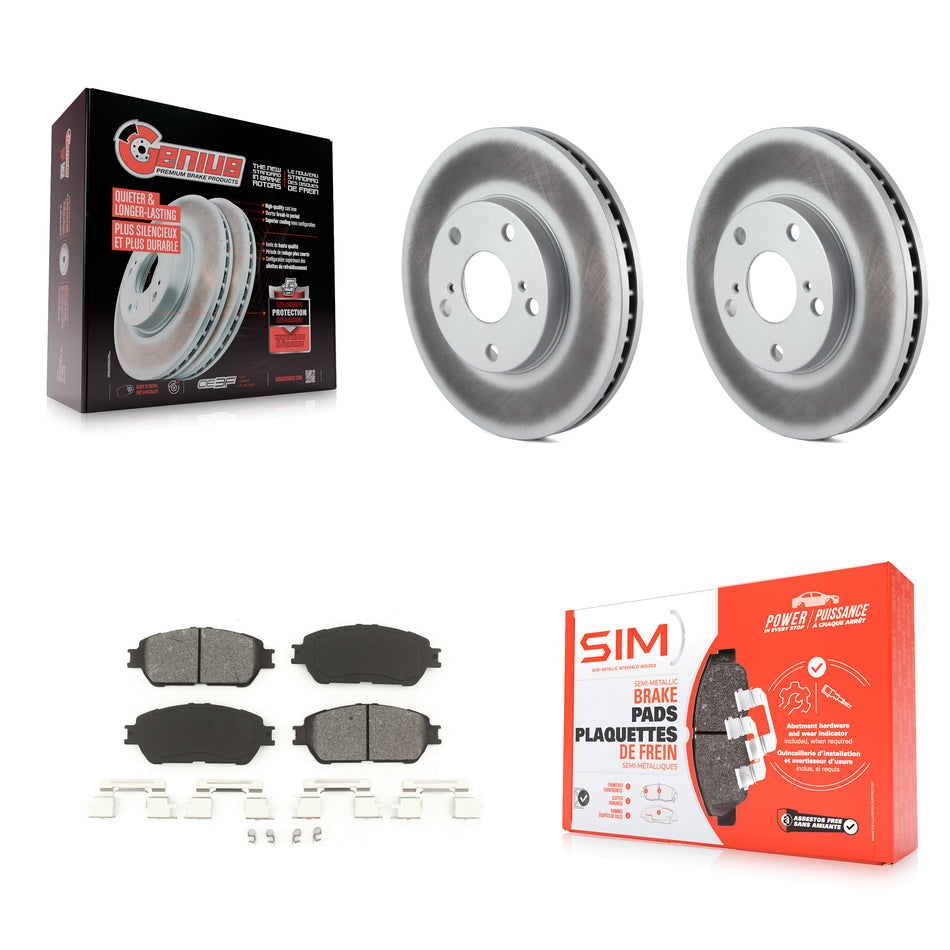 Front Coated Brake Rotor Semi-Metallic Pad Kit For Toyota Camry With 275mm Diameter KGS-103666