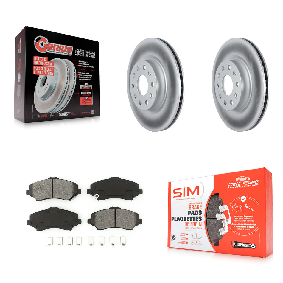 Front Coated Disc Brake Rotors And Semi-Metallic Pads Kit For Jeep Wrangler KGS-103677