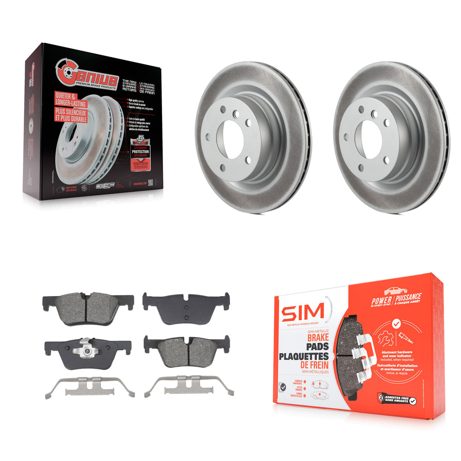 Rear Coated Disc Brake Rotors And Semi-Metallic Pads Kit For BMW 328i KGS-103682