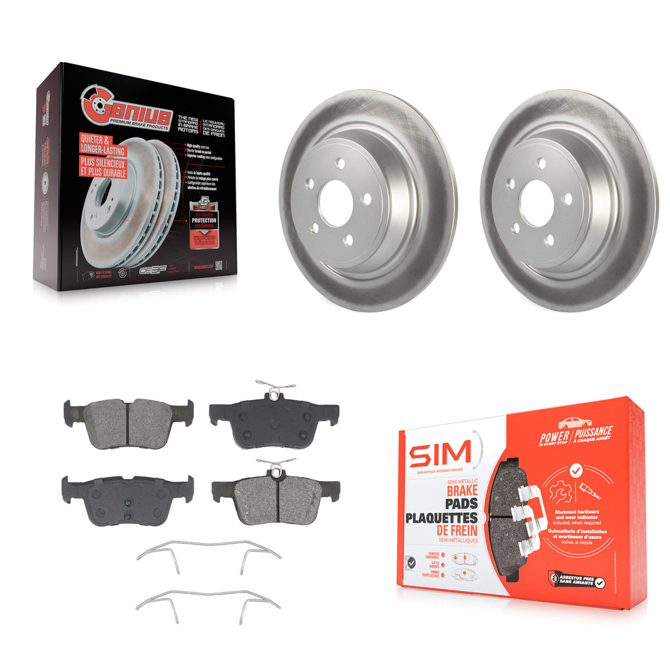 Rear Coated Brake Rotors Semi-Metallic Pad Kit For 2019-2020 Ford Police Responder Hybrid KGS-103683