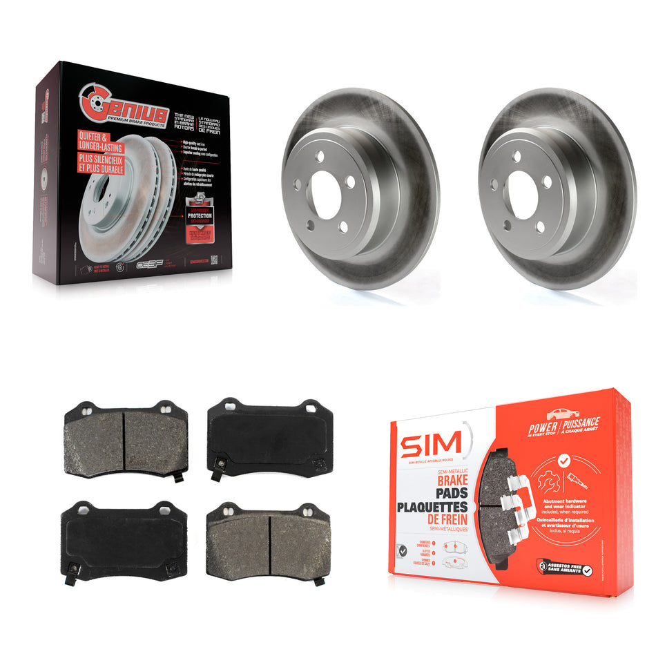 Rear Coat Disc Brake Rotor Semi-Metallic Pad Kit For 2016 Chrysler 300 With Brembo Brakes KGS-103688