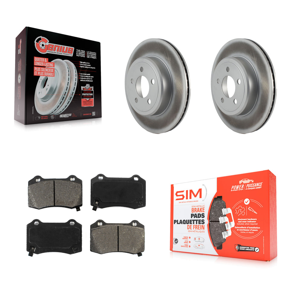 Rear Coated Disc Brake Rotors & Semi-Metallic Pad Kit For Chrysler 300 With Brembo Brakes KGS-103689