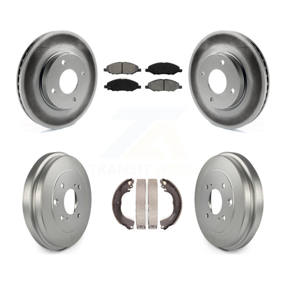 Front Rear Coat Brake Rotors Semi-Metallic Pad Drum Kit For 2008 Nissan Versa 4-Wheel ABS KGS-103691