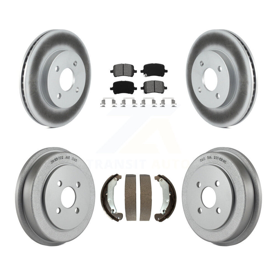 Front Rear Coated Brake Rotors Semi-Metallic Pad Drum Kit For Pontiac G5 Disc rear brakes KGS-103693