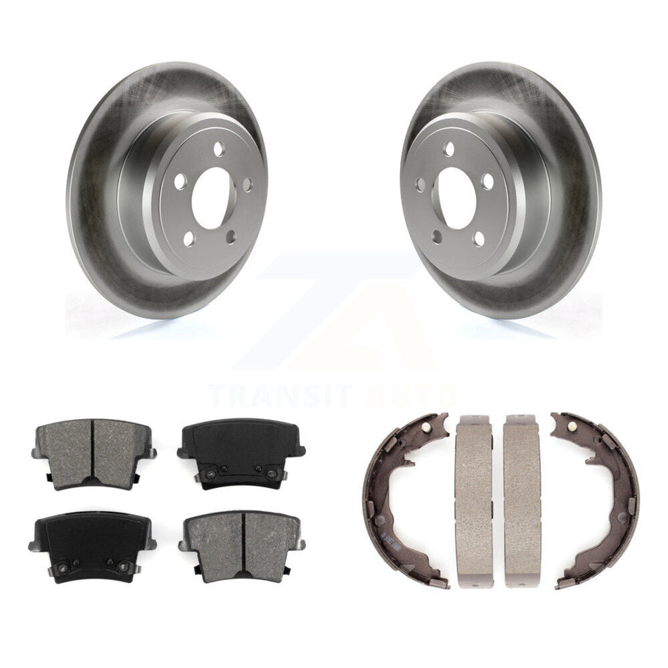 Rear Disc Coated Rotors Semi-Metallic Pads And Parking Brake Shoes Kit For Dodge Avenger KGS-103695
