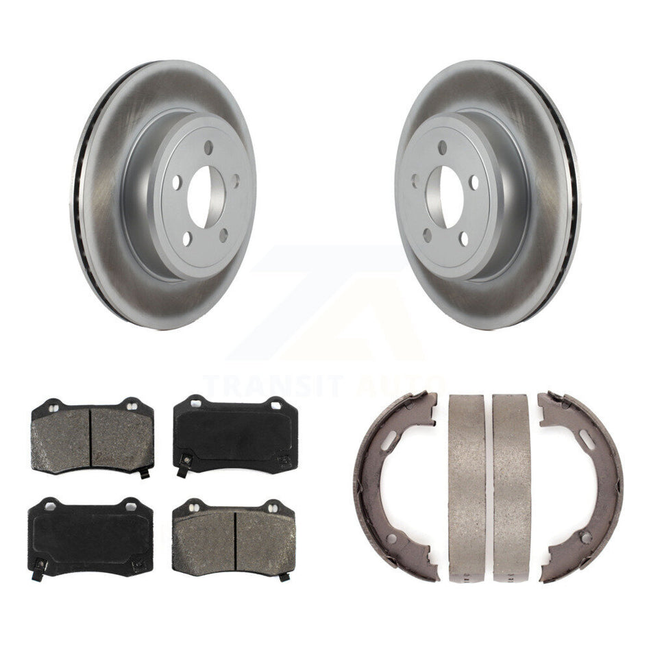 Rear Disc Coated Rotors Semi-Metallic Pads And Parking Brake Shoes Kit For Chrysler 300 KGS-103697