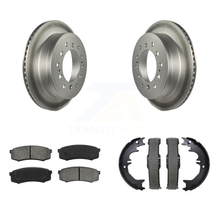 Rear Disc Coated Rotors Semi-Metallic Pads Parking Shoes Kit For Toyota 4Runner Lexus FJ KGS-103712