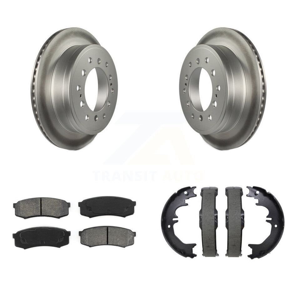Rear Disc Coated Rotors Semi-Metallic Pads Parking Shoes Kit For Toyota 4Runner Lexus FJ KGS-103712