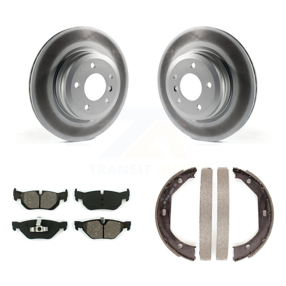 Rear Disc Coated Rotors Semi-Metallic Pads & Parking Shoes Kit For 2012 BMW X1 xDrive28i KGS-103714