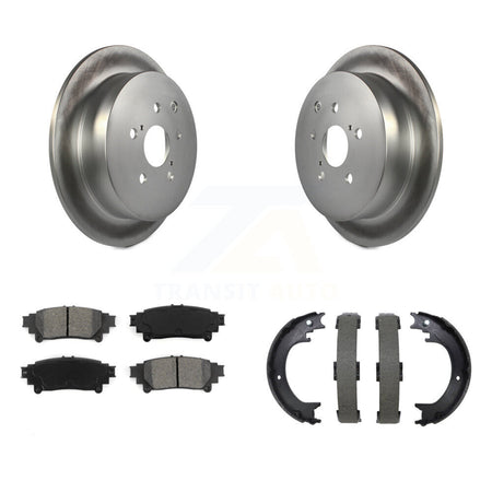 Rear Disc Coated Rotors Semi-Metallic Pads Parking Shoes Kit For Toyota Sienna Highlander KGS-103717