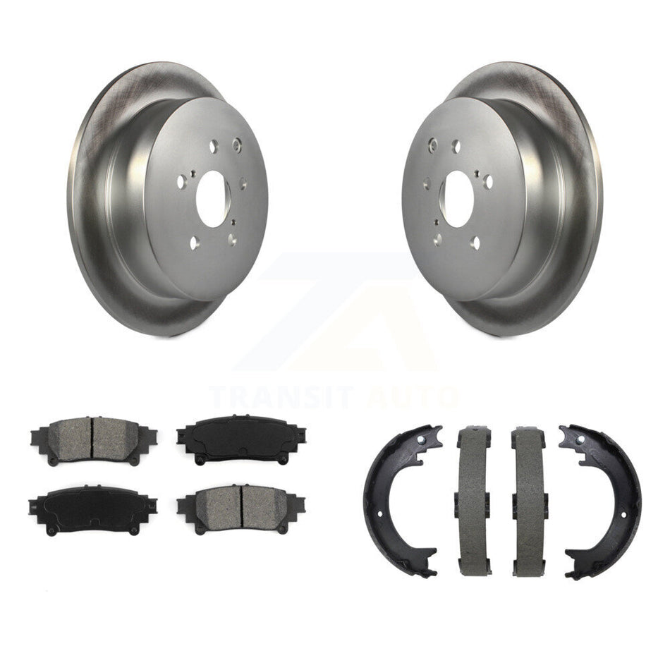 Rear Disc Coated Rotors Semi-Metallic Pads Parking Shoes Kit For Toyota Sienna Highlander KGS-103717