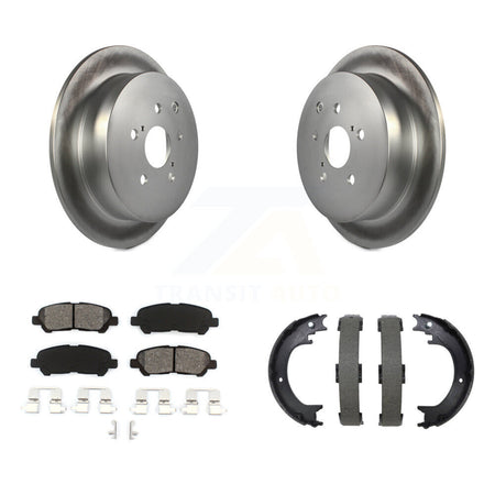 Rear Disc Coated Rotors Semi-Metallic Pads Parking Brake Shoes Kit For Toyota Highlander KGS-103718