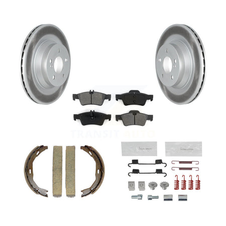 Rear Disc Coated Rotors Semi-Metallic Pads Parking Brake Shoes And Hardware Kit For KGS-103740